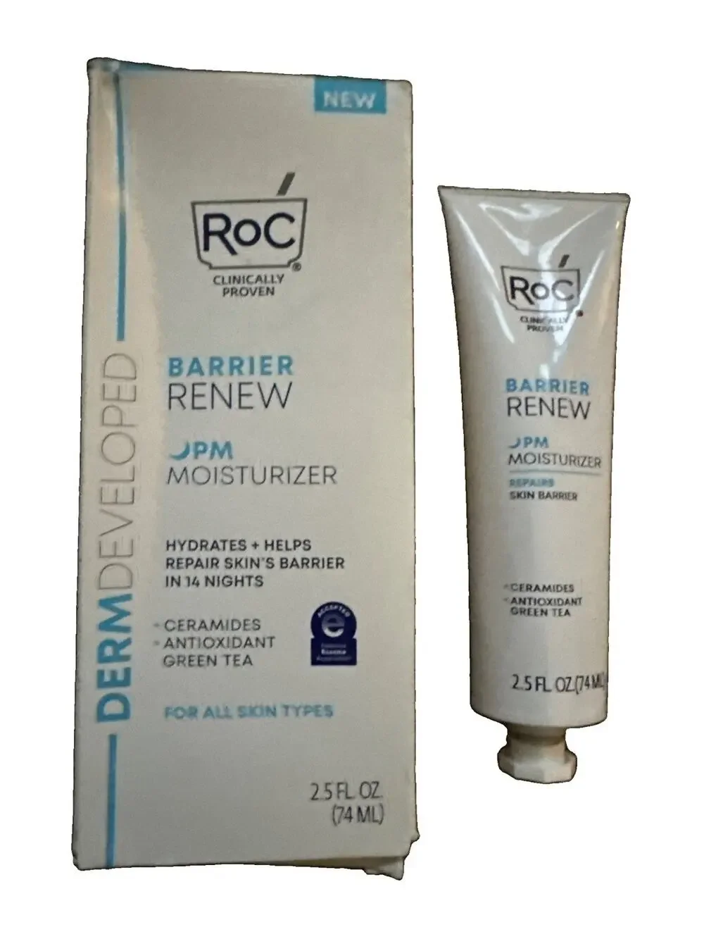 RoC Barrier Renew PM Moisturizer - 2.5oz NIB Hydrates Repairs Skin Barrier